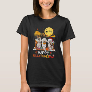 T-shirt Bichon Frise Hallothanksmas Halloween Thanksgiving