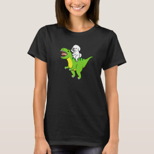 T-shirt Bichon Frise montant Rex dinosaure chien
