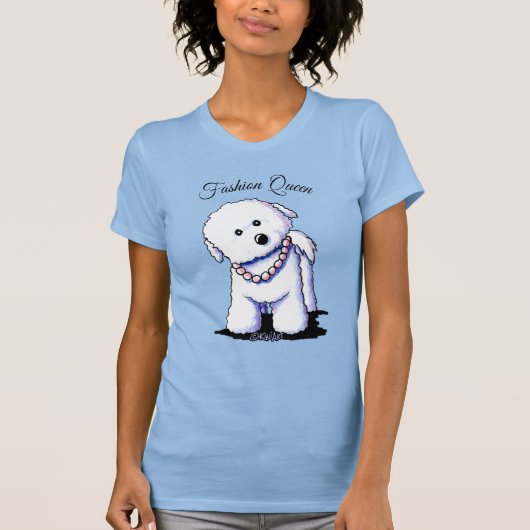 T-shirt Bichon gracieux en perles (Devant)