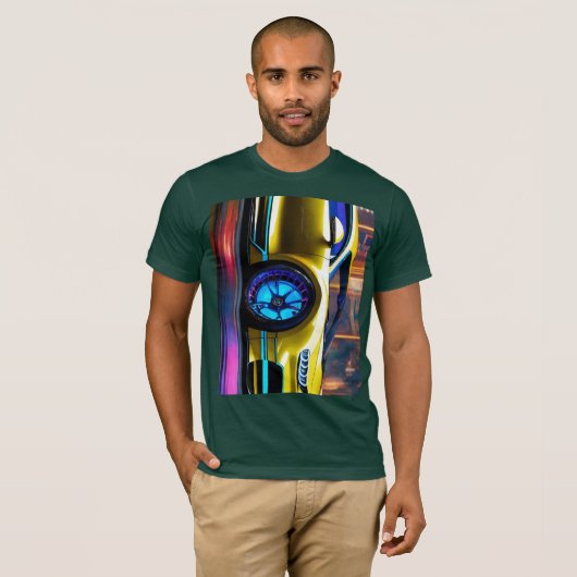 T-shirt Bick et voiture bugati et ninja H2R pavé (Devant entier)