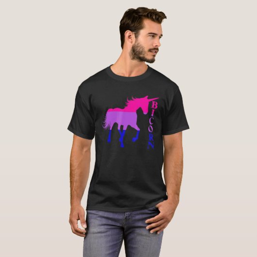 T-shirt Bicorn Bisexual Drapeau Unicorn Lgbtq Bisexual (Devant entier)