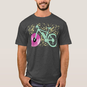 T-shirt Bicycle Cycling Road Bike Music Record Player jazz