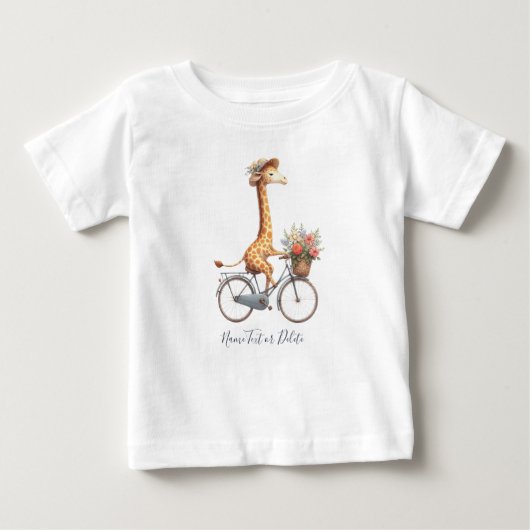 T-Shirt Bicycle Giraffe à Vélo (Devant)
