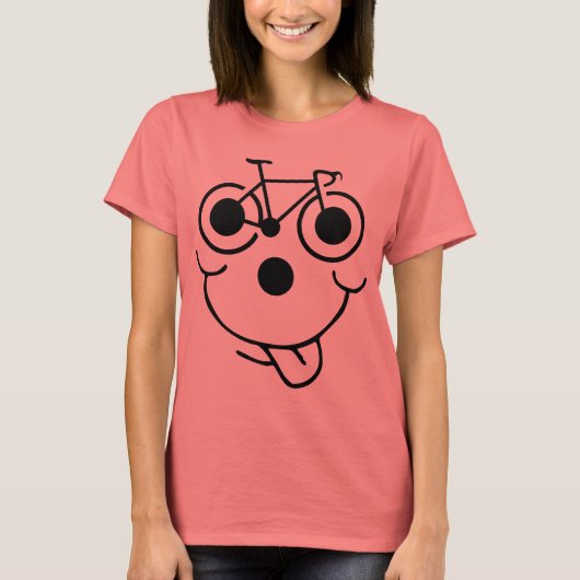 T-shirt Bicyclette à visage amusant (Devant)