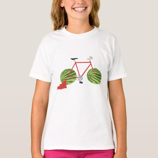 T-shirt Bicyclette amusante avec Roues de pastèque (Devant)