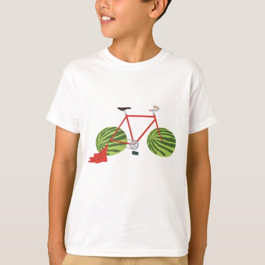 T-shirt Bicyclette amusante avec Roues de pastèque (Devant)
