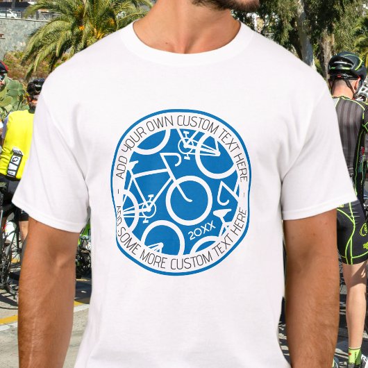 T-shirt Bicyclette de texte personnalisée