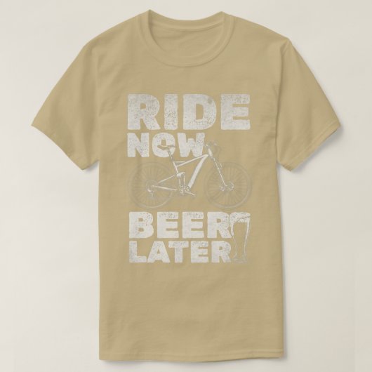 T-shirt Bicyclette Et Balade Bière Maintenant Bière Plus T (Design devant)