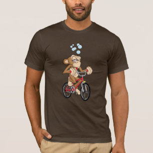 T-shirt Bicyclette ivre d'équitation de singe