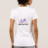 T-shirt bicyclette violette avec texte cycologue (Dos)