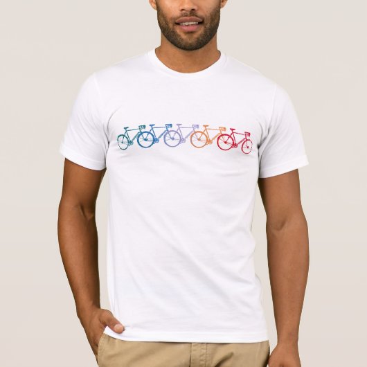 T-shirt Bicyclettes couleur en ligne tee cool (Devant)