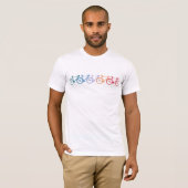 T-shirt Bicyclettes couleur en ligne tee cool (Devant entier)