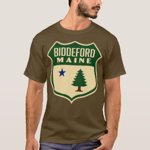 T-shirt Biddeford Maine Retro Pine Tree Shield Vert