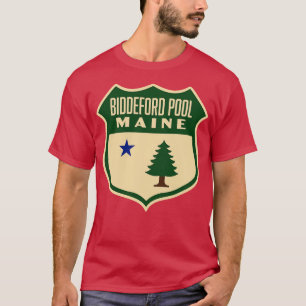 T-shirt Biddeford Pool Maine Retro Pine Tree Shield Vert
