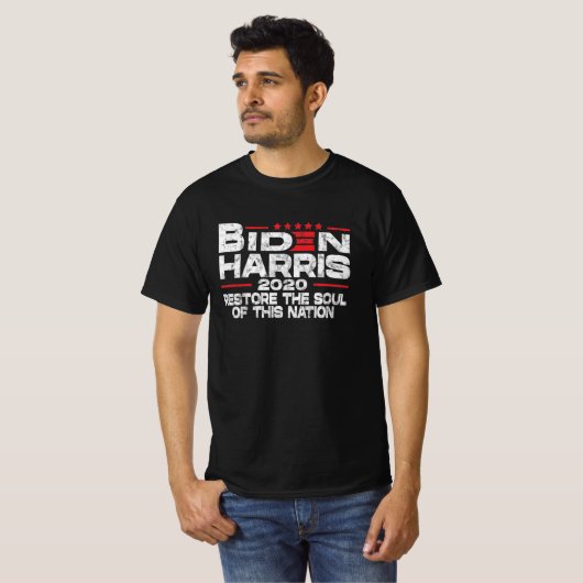 T-shirt Biden Harris 2020 restaurer l'âme de cette nation (Devant entier)