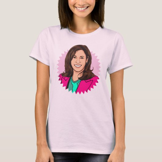 T-shirt Biden Harris 2024 en rose (Devant)