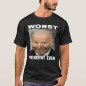 T-shirt Biden Le Pire Président Jamais | Anti Joe Biden Da (Devant)
