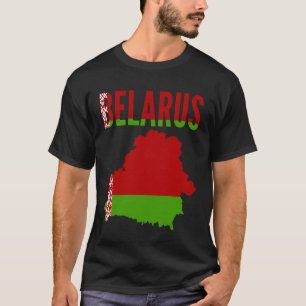 T-shirt Biélorusse - Carte du drapeau du pays Bélarus