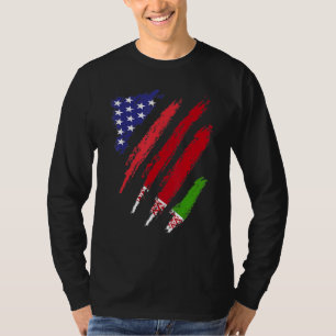 T-shirt Biélorussie Américaine Drapeau Cultivé USA Patriot