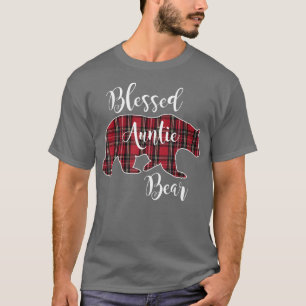 T-shirt Bienheureuse Tante Ours Rouge Tartan Plaid Motif A