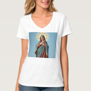 T-shirt Bienheureuse Vierge Marie Tee - shirt à col V fémi