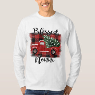 T-shirt Bienheureux Camion Rouge Nonni Arbre de Noël Vinta