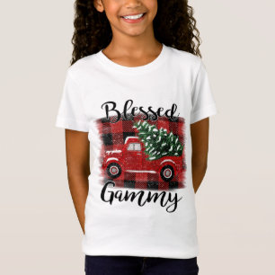T-Shirt Bienheureux Camion Rouge Vintage Arbre de Noël