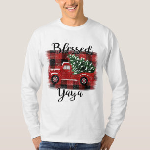 T-shirt Bienheureux Camion Rouge Yaya Arbre de Noël
