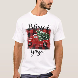 T-shirt Bienheureux Camion Rouge Yaya Arbre de Noël