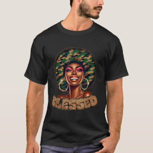 T-shirt Bienheureux Camo Black Foi Femme Africaine Black H