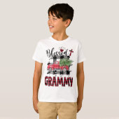 T-shirt Bienheureux Grammy Noël rouge (Devant entier)