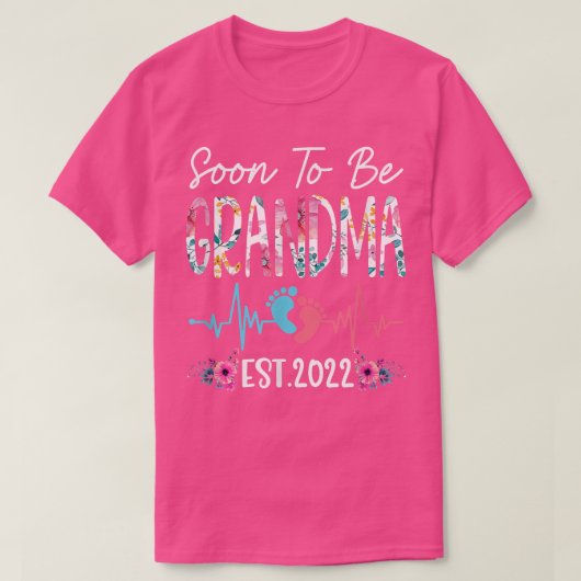 T-shirt Bientôt Devenir Grand-mère Est 2022 Funny Floral M (Design devant)