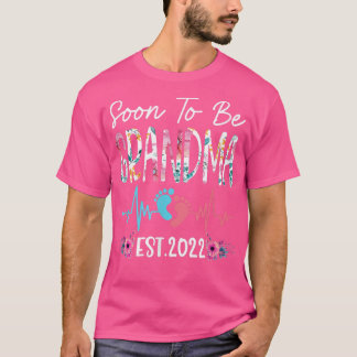 T-shirt Bientôt Devenir Grand-mère Est 2022 Funny Floral M