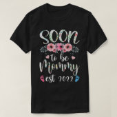 T-shirt Bientôt être maman 2022 Fleur Mère Fête Maman Preg (Design devant)