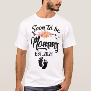 T-shirt Bientôt Être Maman 2024 Fête Des Mères Première Fê