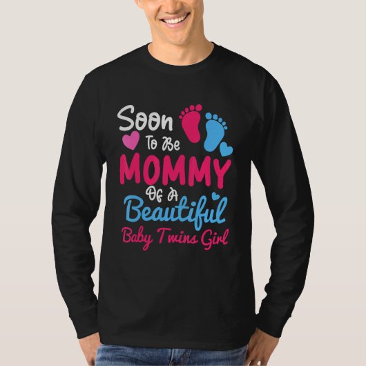 T-shirt Bientôt être maman d'un beau bébé jumeaux fille Ne (Devant)