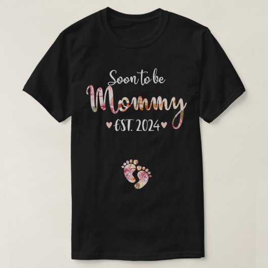 T-shirt Bientôt être maman est. 2024 pour maman grossesse  (Design devant)