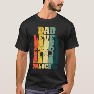T-shirt Bientôt Être Père Papa Niveau Déverrouillé Grosses