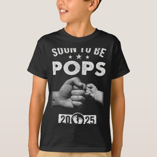 T-shirt Bientôt Être Pops Est 2025 Fête des pères Première (Devant)