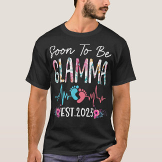 T-shirt Bientôt Glamma 2023 Fête des mères Noël d'abord