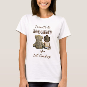 T-shirt Bientôt maman d'un lil' Cowboy & Teddy Bear