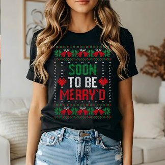 T-shirt Bientôt mariés Joyeux Noël Mariée & Marié