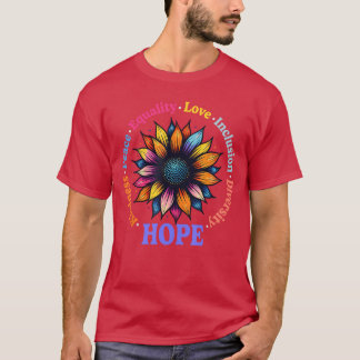 T-shirt Bienveillance Paix Égalité Amour Espoir Diversité