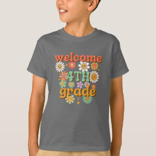 T-SHIRT BIENVENUE 4E ANNÉE DE RETOUR À L'ÉCOLE PREMIER JOU