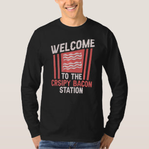 T-shirt Bienvenue À Crsipy Bacon Station Pork Barbecue