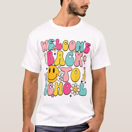 T-shirt Bienvenue À L'École Enseignant Et Étudiants Garçon (Devant)