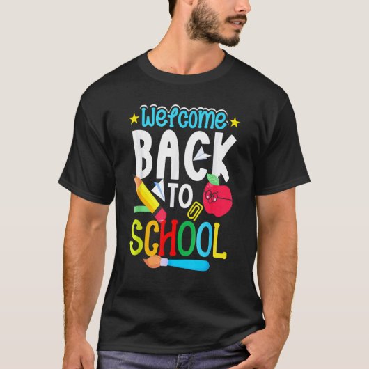 T-shirt Bienvenue À L'École Pour Enseignants Hommes Femmes (Devant)