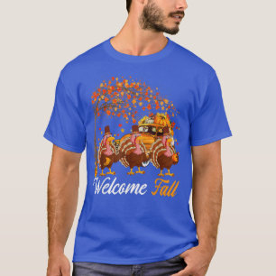 T-shirt Bienvenue Arbre D'Automne Trois Dindons Avec Pi Ci