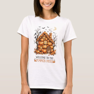 T-shirt Bienvenue au chemisier à patch de citrouille Farmh