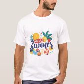 T-shirt Bienvenue au soleil : BONJOUR Été (Devant)